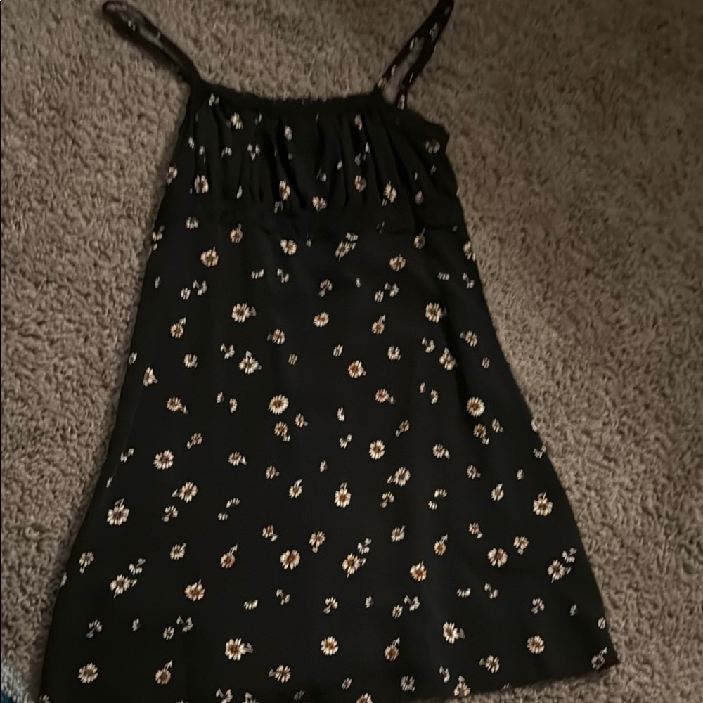 Floral Black Sleeveless Dress
